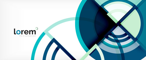 Circle abstract background, bright colorful round geometric shapes