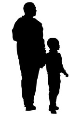 Families with little child on white background
