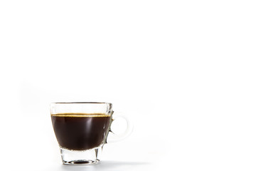 The glass mug of coffee