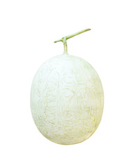 Fresh cantaloupe melon isolated on the white background with clipping path ,vertical