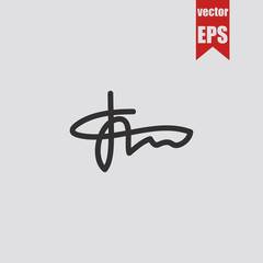 Signature icon.Vector illustration.
