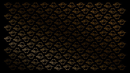 Pig story christmas happy new year pattern gold black