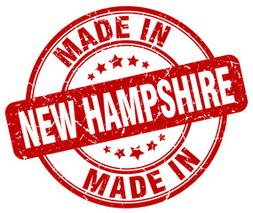 made in New Hampshire red grunge round stamp