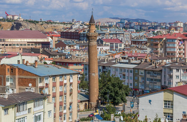 Naklejka premium Sivas, Turkey - one of the main cities of Central Anatolia, Sivas is a popolar route between West and East of Turkey. Here in particular the city seen from the castle