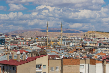 Sivas, Turkey - one of the main cities of Central Anatolia, Sivas is a popolar route between West and East of Turkey. Here in particular the city seen from the castle