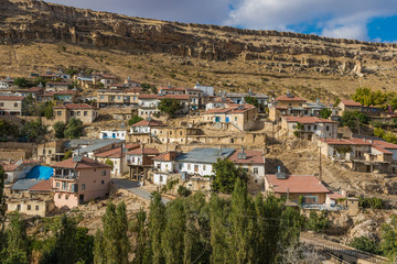 Fototapeta na wymiar Taskale, Turkey - Taskale is a small village in Central Anatolia, famous for its barn carved in the rock