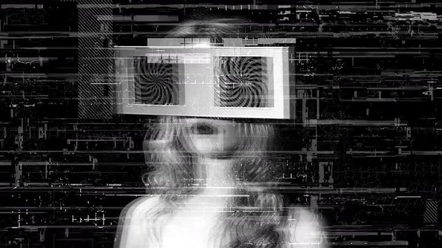 tv head television eyes glasses screen woman hypnotic robotic