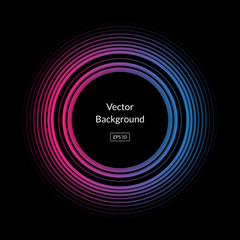 Gradient abstract circle vector background.