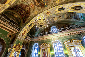 Fototapeta na wymiar Interior of the Annunciation Cathedral of the Kazan Kremlin