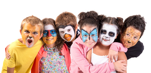 Kids with face-paint