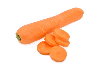 fresh carrots isolated on white background