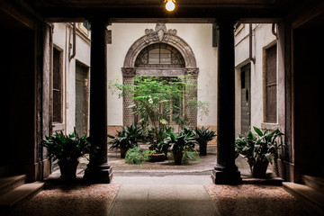 court of italian palace in Verona