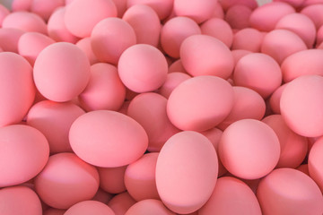 Pink century eggs at fresh market,preserved eggs,easter,for cooking,wonderful background