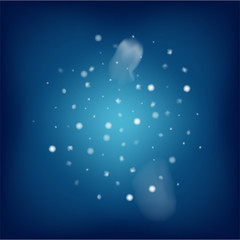 Blue Realistic Vector Snowfall. Christmas, New Year Grunge Holidays Background. Realistic Snowfall Pattern, Falling Snowflakes Overlay. Winter Cold Dots Storm Sky, Frost Effect Silver Ice Square Frame