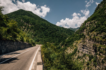 beatiful road for cycling in balkan's mountains