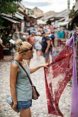 women shoping on oriental market