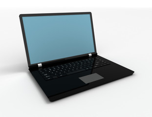 3D Laptop Background. Isolated Computer Render.