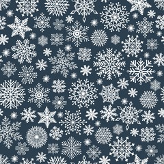 Christmas seamless pattern with cute snowflake
