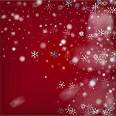 Blue Realistic Vector Snowfall. Christmas, New Year Grunge Holidays Background. Realistic Snowfall Pattern, Falling Snowflakes Overlay. Winter Cold Dots Storm Sky, Frost Effect Silver Ice Square Frame