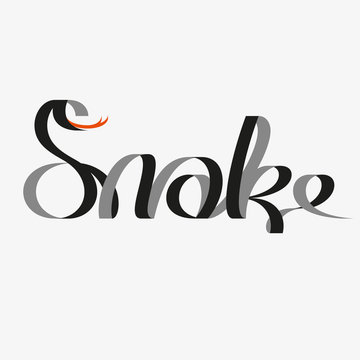 Animal typography, animal calligraphy, animal logo, animal logotype. Snake typography, snake calligraphy, snake logo, snake logotype.