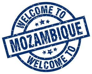 welcome to Mozambique blue stamp