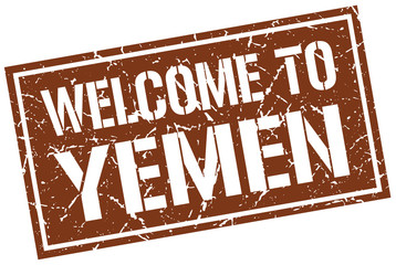welcome to Yemen stamp