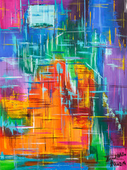 Colorful abstract art painting