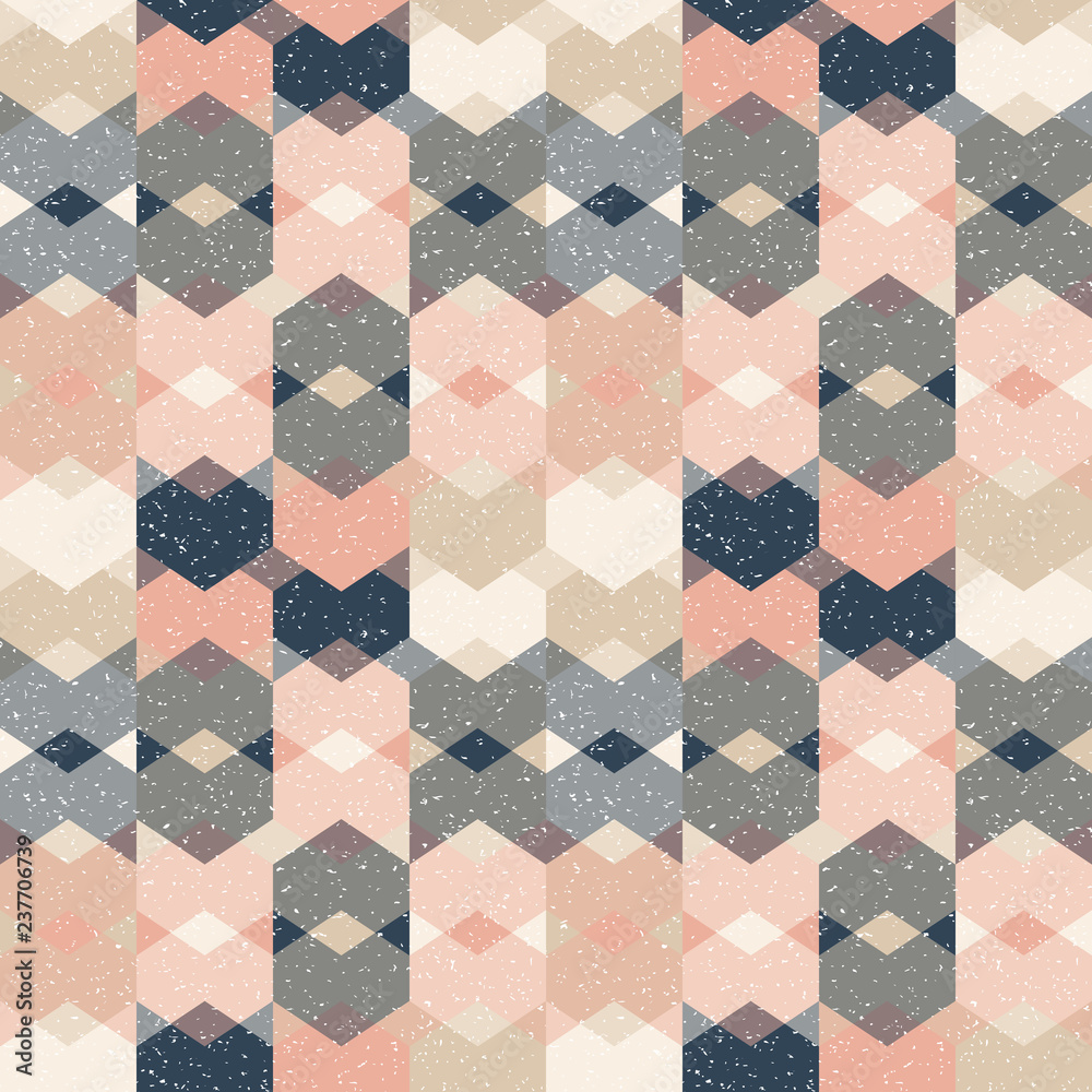 Poster ..triangles background. vector geometric seamless pattern in pastel retro colors and textured simple