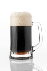 Beer glass on the white background