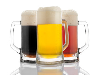 Beer glass on the white background