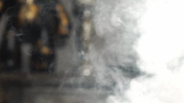 Hookah smoker. Young woman smoking shisha or hookah in cafe or bar. Resting in shishabar lounge.