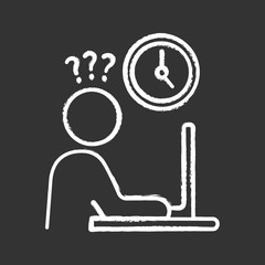 Work rush chalk icon