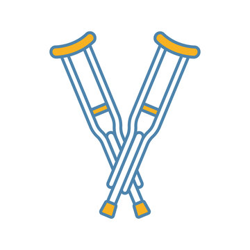 recommend clip art: Axillary crutches color icon