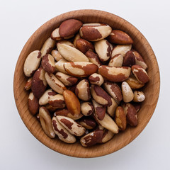 brazil nut on a white acrylic background