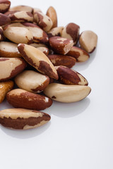 brazil nut on a white acrylic background