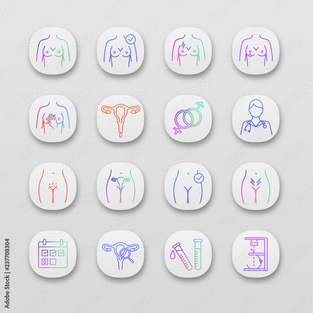 Sticker Gynecology app icons set