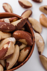 brazil nut on a white acrylic background