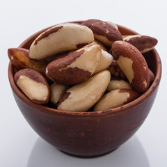 brazil nut on a white acrylic background