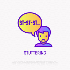 Stuttering thin line icon. Modern vector illustration.
