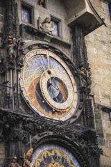 Obraz premium Prague chimes or old-fashioned astronomical clock in Prague.