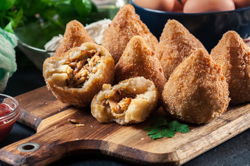 Coxinha. Fried croquette with chicken