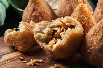 Coxinha. Fried croquette with chicken