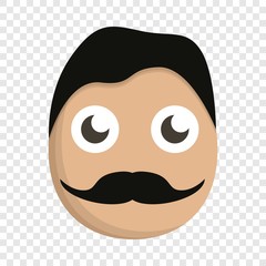 Mustache man face icon. Cartoon of mustache man face vector icon for web design  