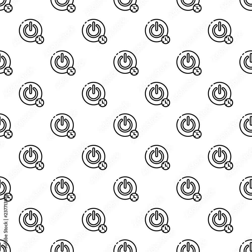 Poster turn off timer button pattern seamless vector repeat for any web design
