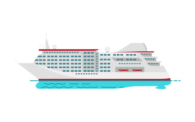 Spacious Luxury Cruise Liner Big Red Steamer