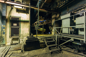 Dark and creepy underground cellar of abandoned factory