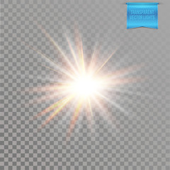 Vector illustration of Realistic transparent starburst lighting effect