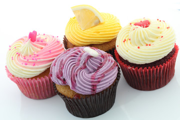 Colorful Cupcakes on a white background
