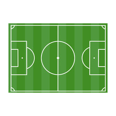 Football stadium with stands and a treadmill, view from the top. Football arena with a grandstand, view from the top. Soccer field with a treadmill. Modern, simple vector illustration.