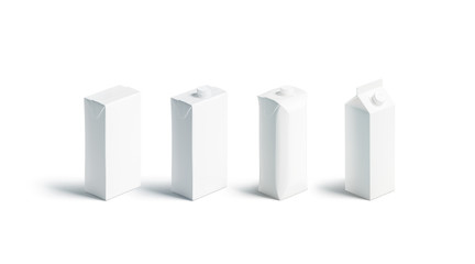 Blank white juice or milk pack mockup set,  different types © Alexandr Bognat
